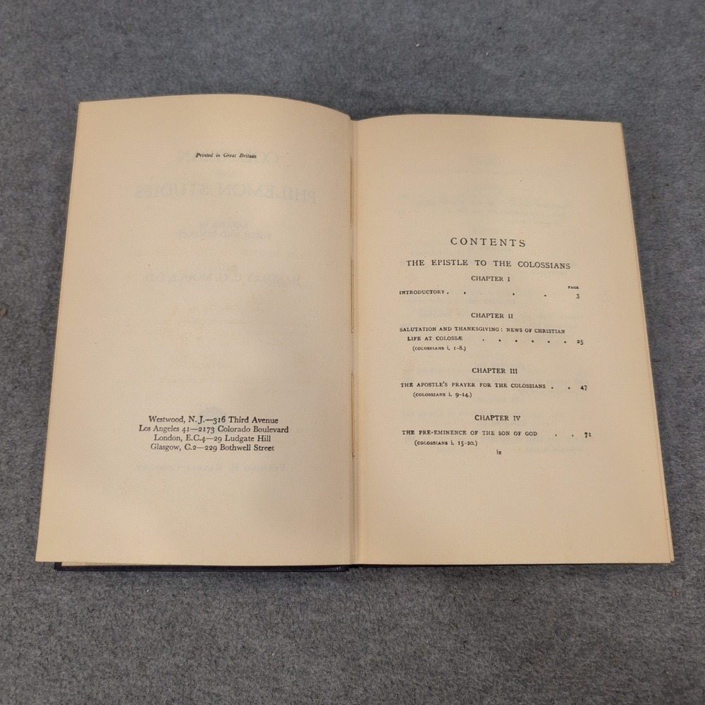 Colossian and Philemon Studies Handley C G Moule Hardcover Fleming H Revell Co - Picture 3 of 3